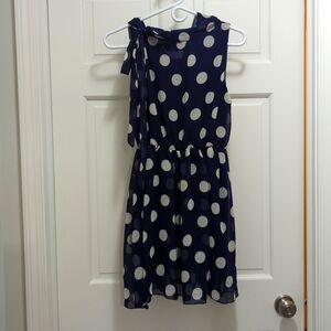 Navy blue and white polka dot dress size extra large